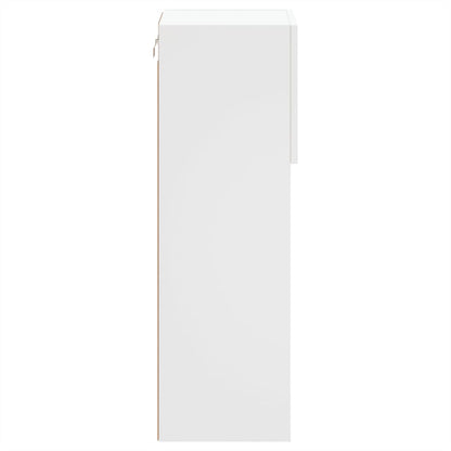 TV Cabinet | Set of 2 | White | Engineered wood, glass | 30.5x30x90 cm