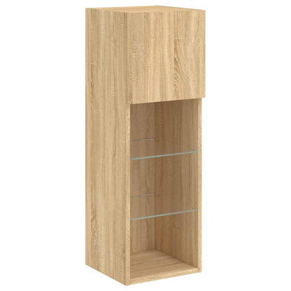 2 Piece TV Cabinet Set with LED Lights Sonoma Oak 30,5x30x90 cm