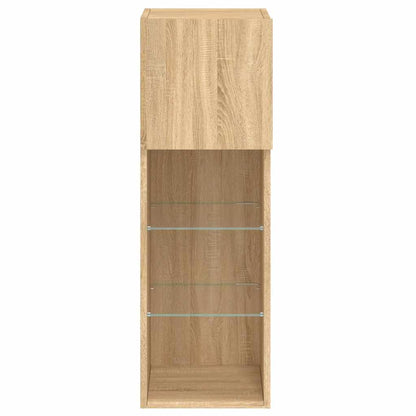 2 Piece TV Cabinet Set with LED Lights Sonoma Oak 30,5x30x90 cm