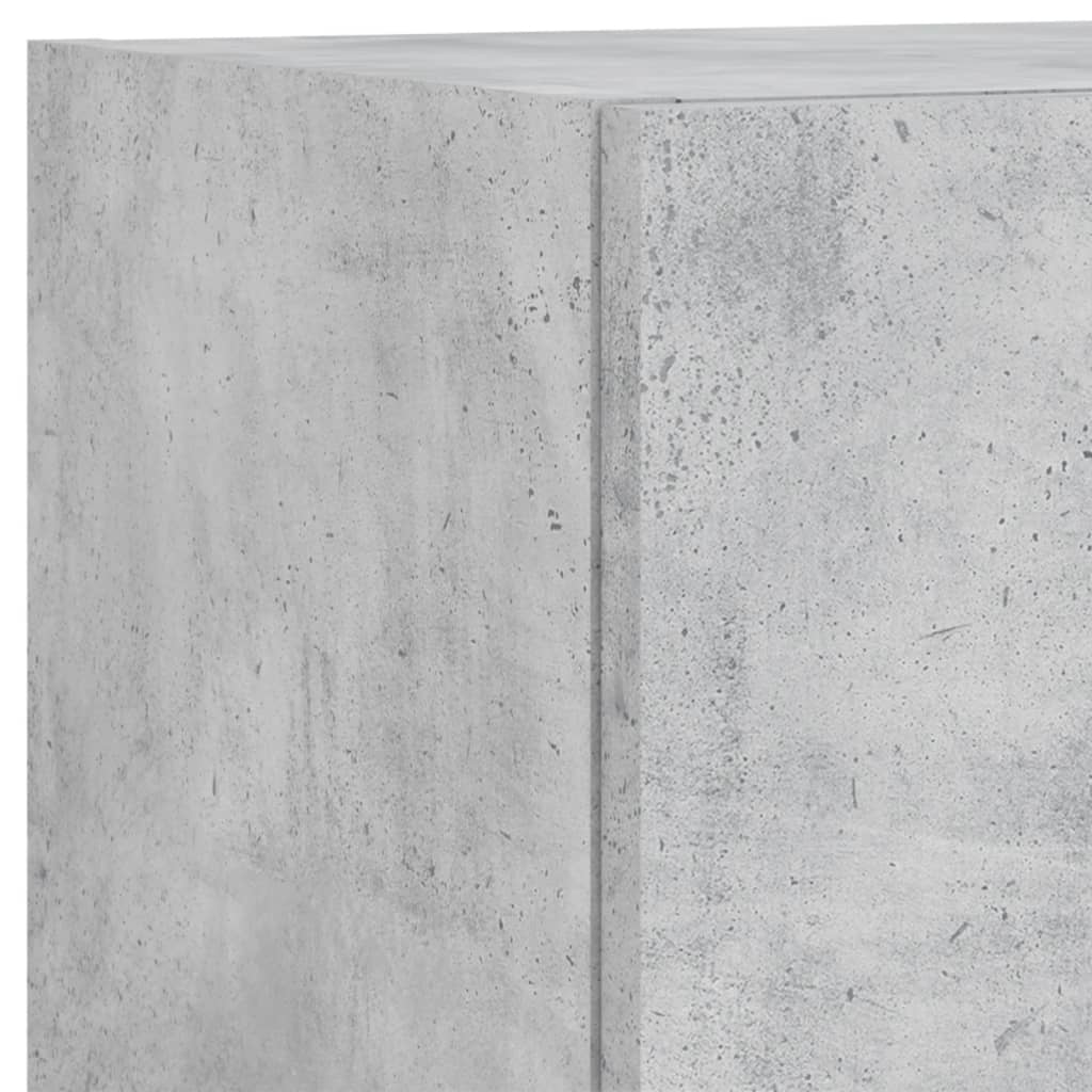 TV Cabinet with LED Lights Concrete Grey 30,5x30x90 cm