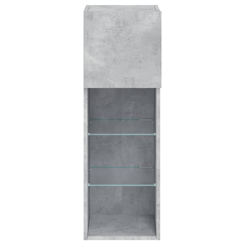 TV Cabinet with LED Lights Concrete Grey 30.5x30x90 cm