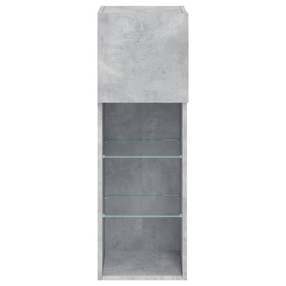 TV Cabinet with LED Lights Concrete Grey 30.5x30x90 cm