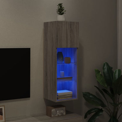 TV Cabinet | Grey Sonoma | Engineered wood, Glass | 30.5 x 30 x 90 cm
