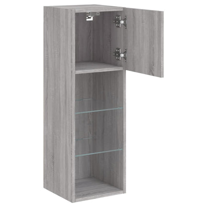 TV Cabinet | Grey Sonoma | Engineered wood, Glass | 30.5 x 30 x 90 cm