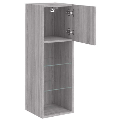 TV Cabinet with LED Lights Grey Sonoma 30,5x30x90 cm