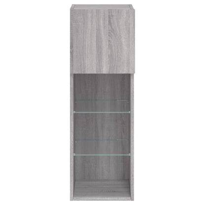 TV Cabinet | Grey Sonoma | Engineered wood, Glass | 30.5 x 30 x 90 cm