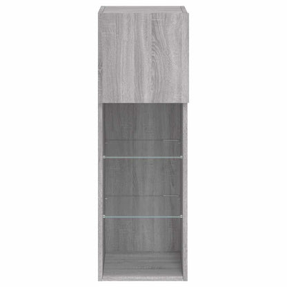 TV Cabinet with LED Lights Grey Sonoma 30,5x30x90 cm