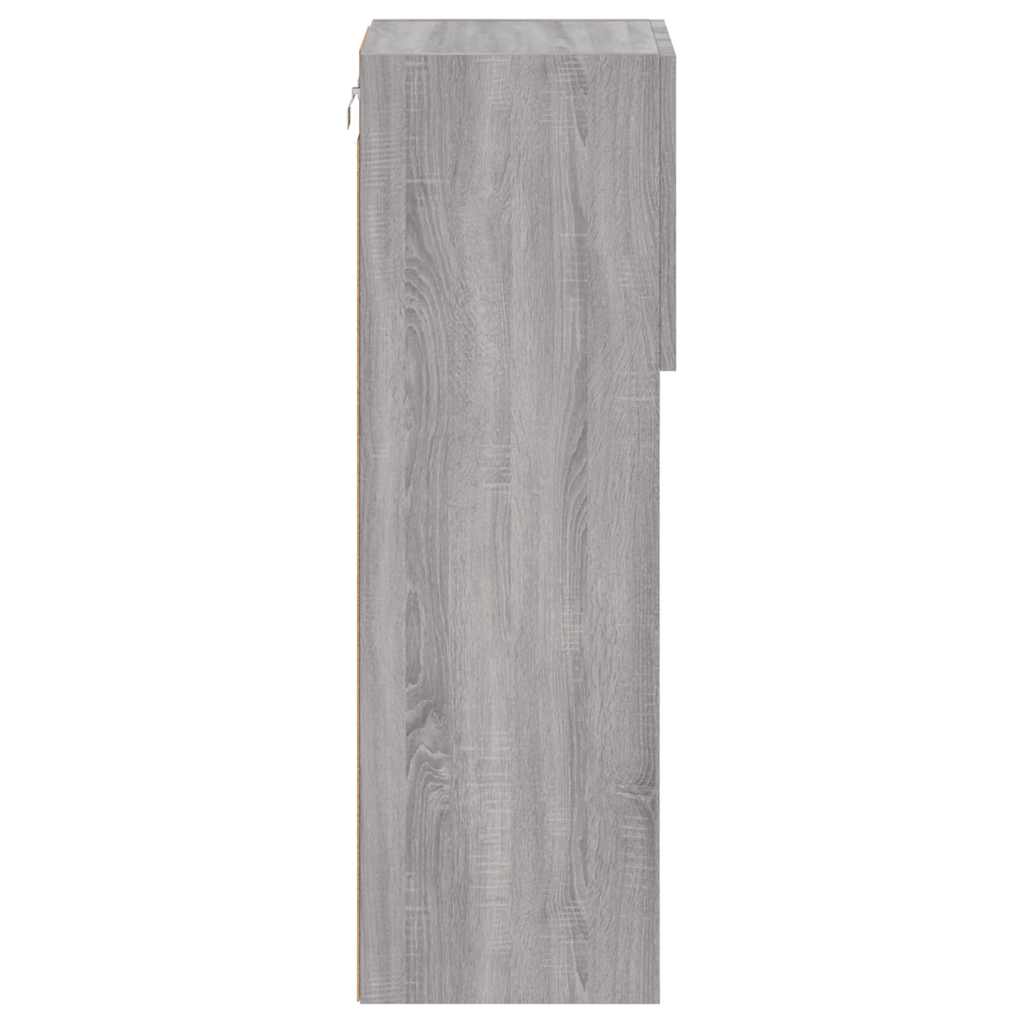 TV Cabinet with LED Lights Grey Sonoma 30,5x30x90 cm