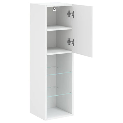 TV Cabinet with LED Lights White 30,5x30x102 cm