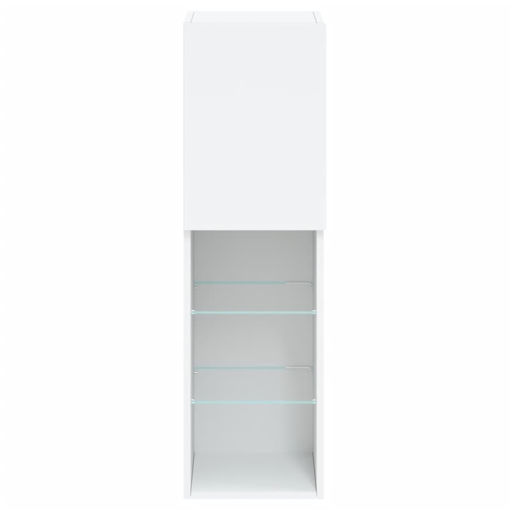 TV Cabinet with LED Lights White 30,5x30x102 cm