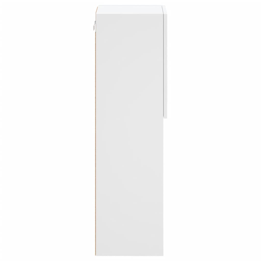 TV Cabinet with LED Lights White 30.5x30x102 cm