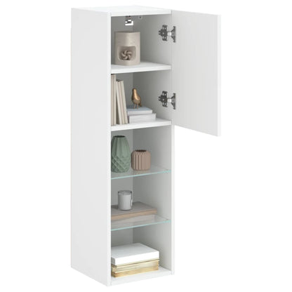 2 Piece TV Cabinet Set with LED Lights White 30,5x30x102 cm