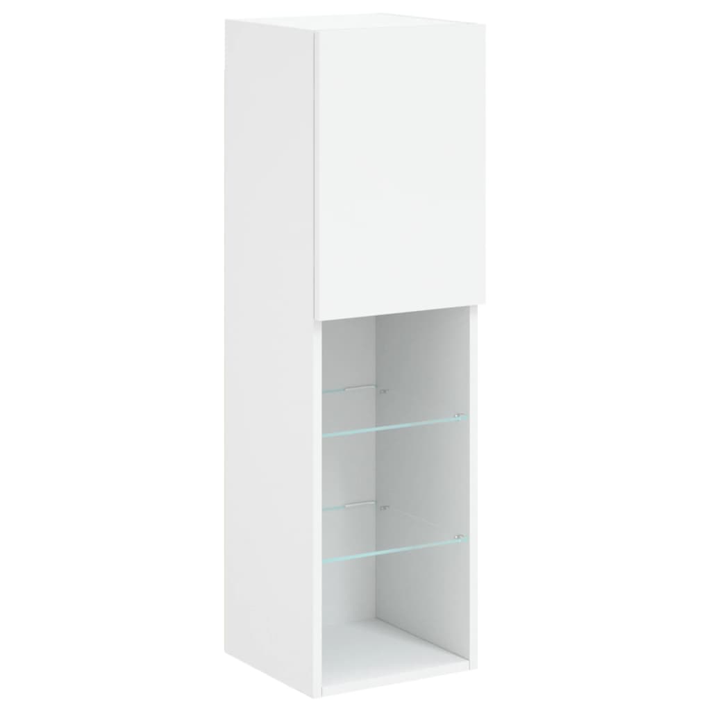 2 Piece TV Cabinet Set with LED Lights White 30,5x30x102 cm