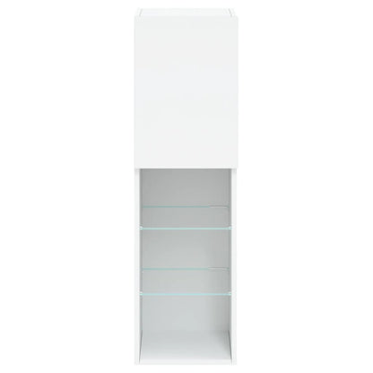 2 Piece TV Cabinet Set with LED Lights White 30,5x30x102 cm