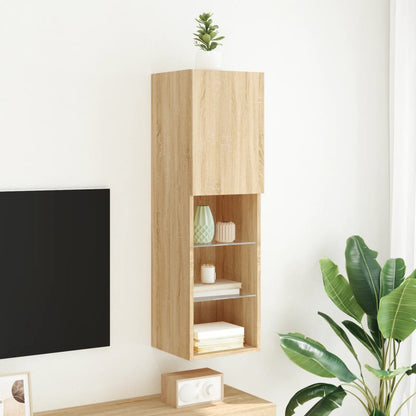 TV Cabinet with LED Lights Sonoma Oak 30,5x30x102 cm