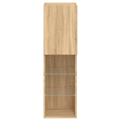 TV Cabinet with LED Lights Sonoma Oak 30,5x30x102 cm