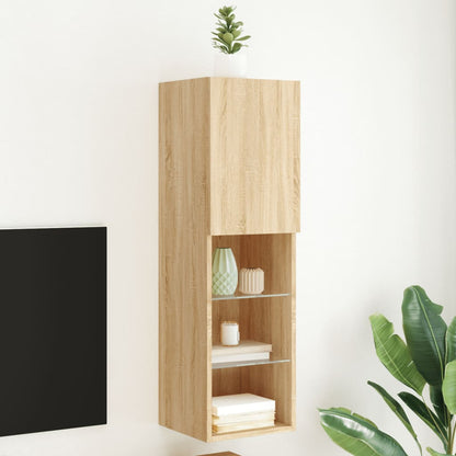 TV Cabinet with LED Lights Sonoma Oak 30,5x30x102 cm