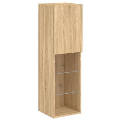 2 Piece TV Cabinet Set with LED Lights Sonoma Oak 30,5x30x102 cm
