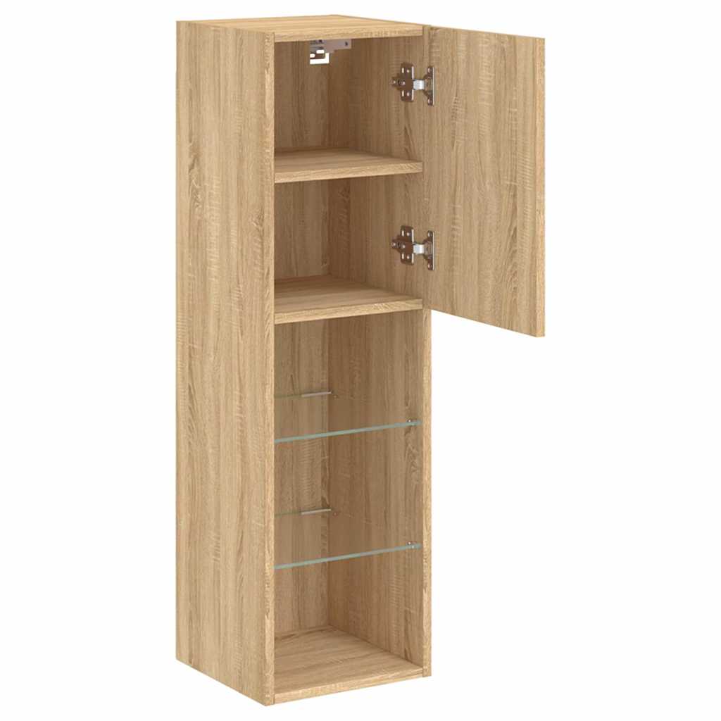 2 Piece TV Cabinet Set with LED Lights Sonoma Oak 30,5x30x102 cm