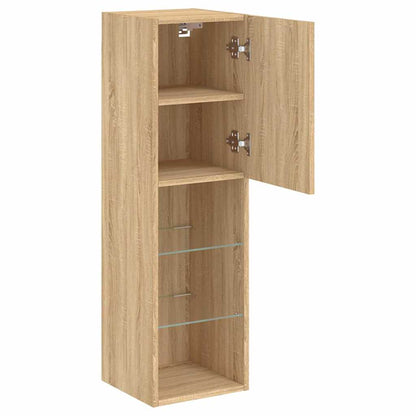 2 Piece TV Cabinet Set with LED Lights Sonoma Oak 30,5x30x102 cm