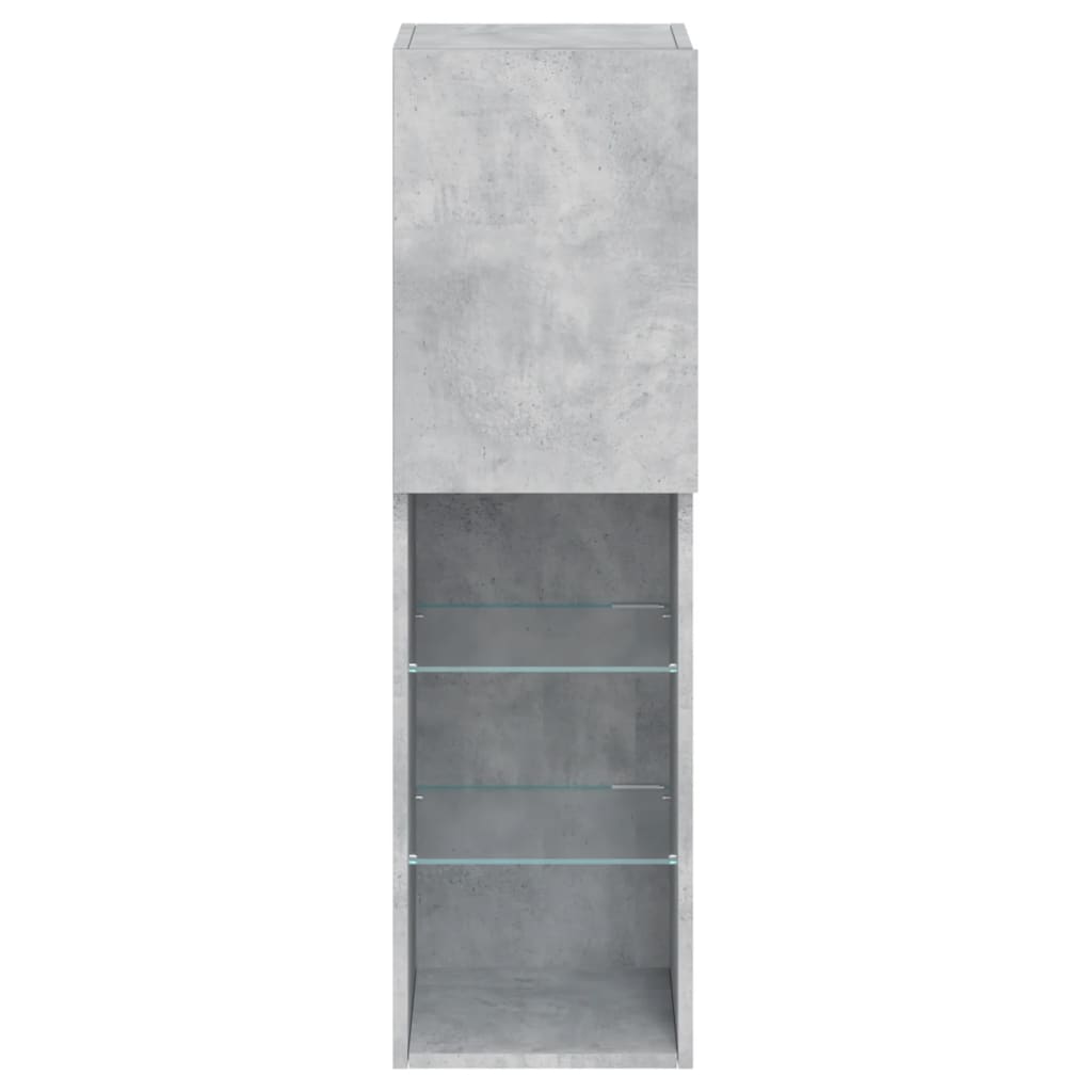 TV Cabinet with LED Lights Concrete Grey 30.5x30x102 cm