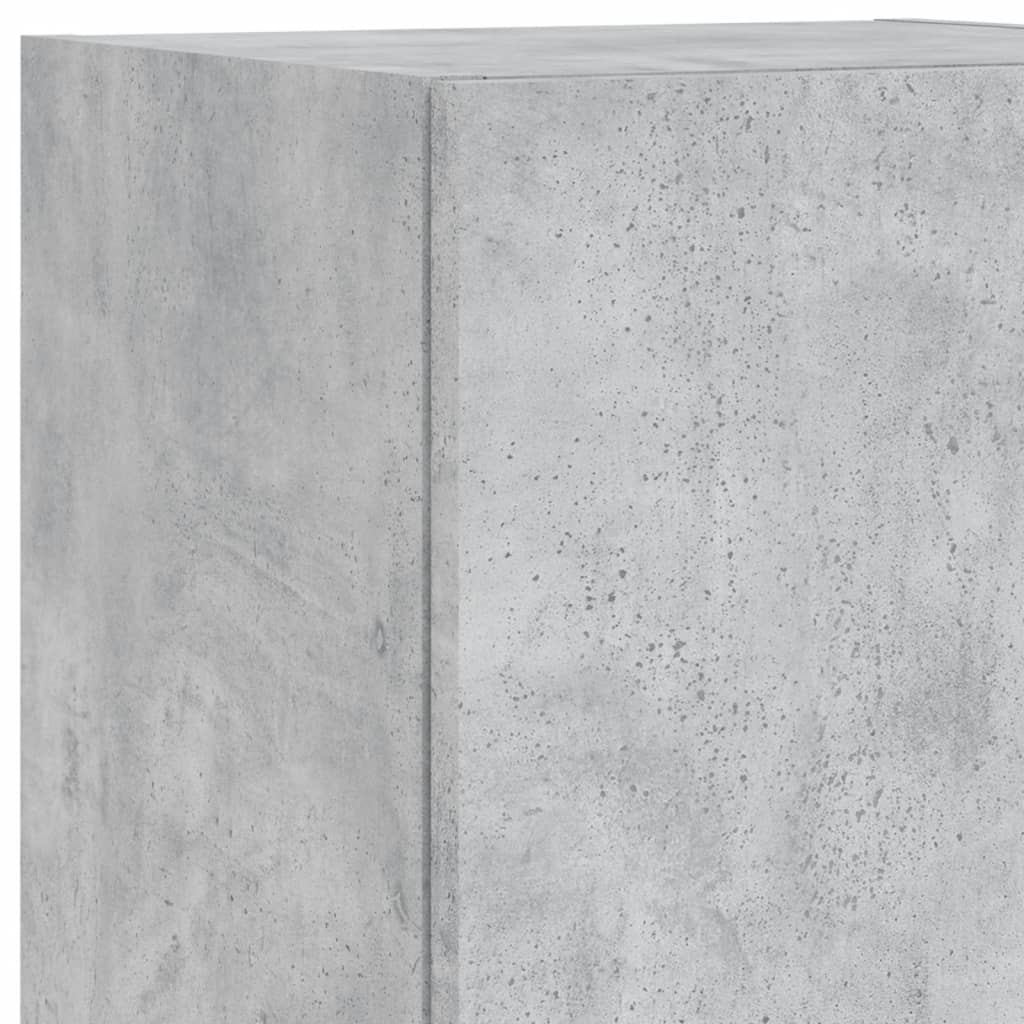 2 Piece TV Cabinet Set with LED Lights Concrete Grey 30,5x30x102 cm