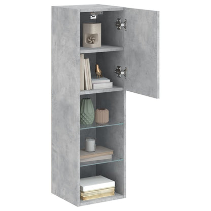 2 Piece TV Cabinet Set with LED Lights Concrete Grey 30,5x30x102 cm