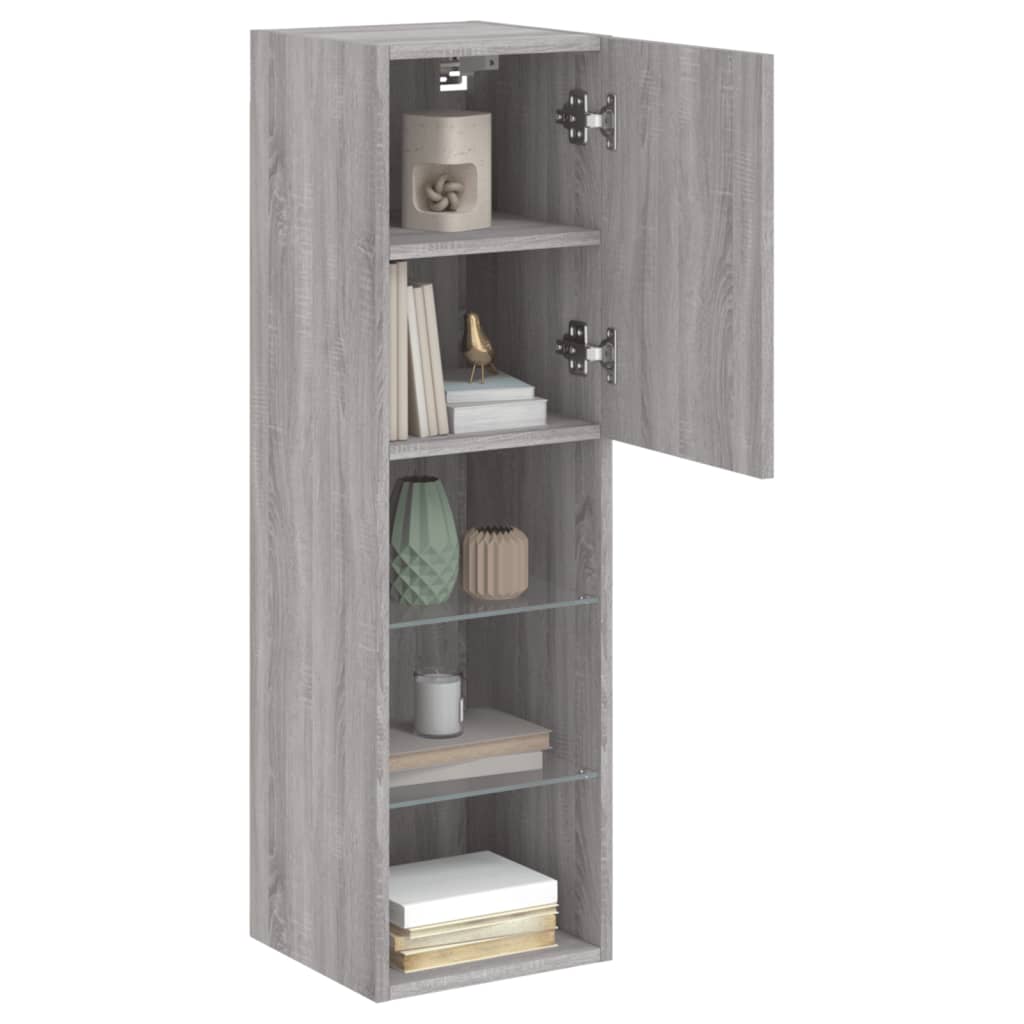 TV Cabinet with LED Lights Grey Sonoma 30,5x30x102 cm