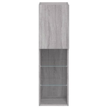 TV Cabinet with LED Lights Grey Sonoma 30,5x30x102 cm