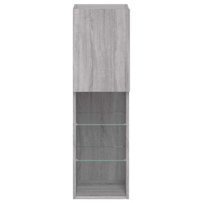 2 Piece TV Cabinet Set with LED Lights Grey Sonoma 30,5x30x102 cm