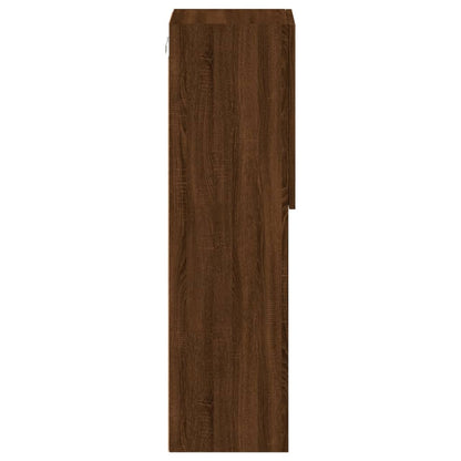 TV Cabinet with LED Lights Brown Oak 30,5x30x102 cm