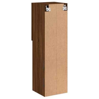 TV Cabinet with LED Lights Brown Oak 30,5x30x102 cm