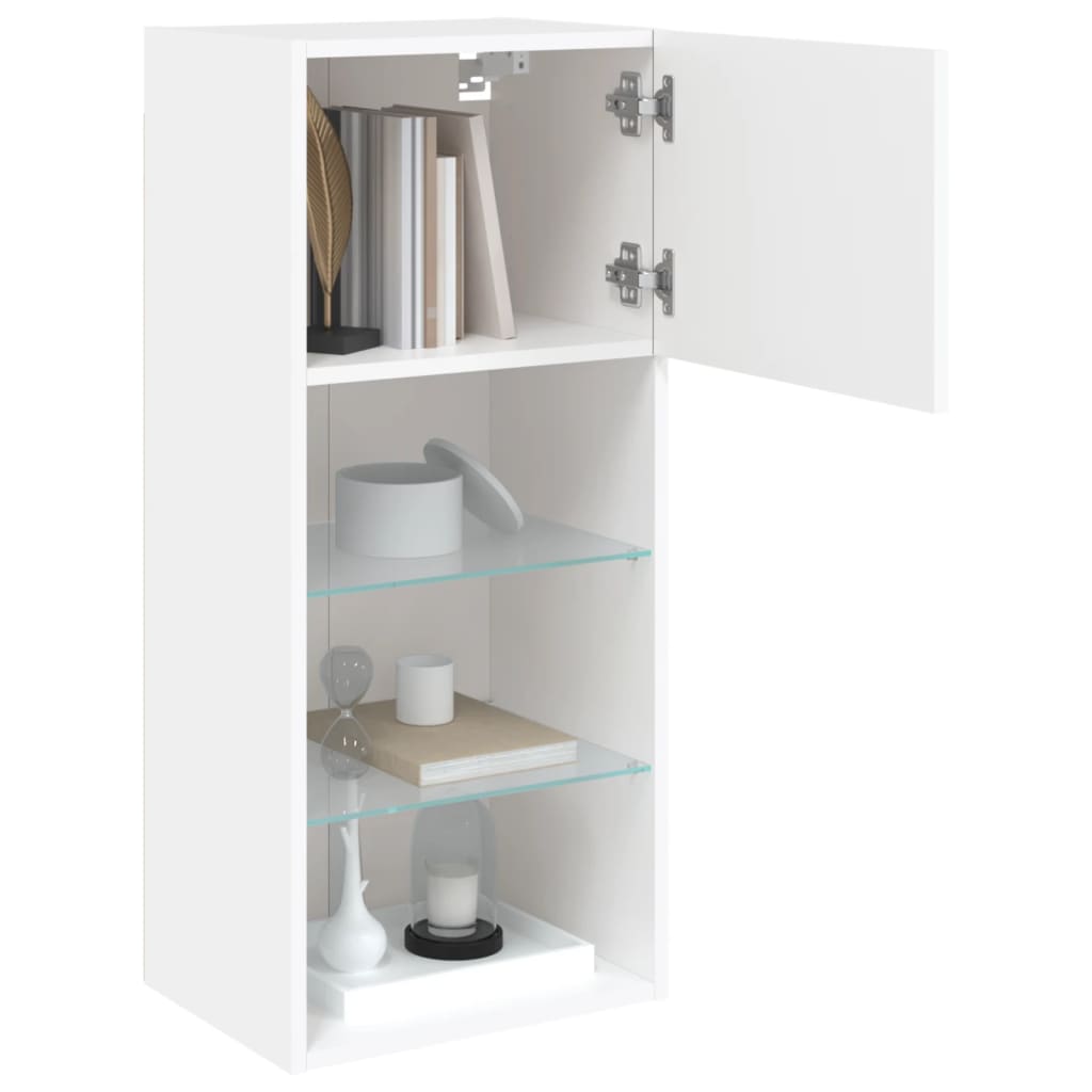 TV Cabinet | Set of 2 | White | Engineered wood, Glass | Medium