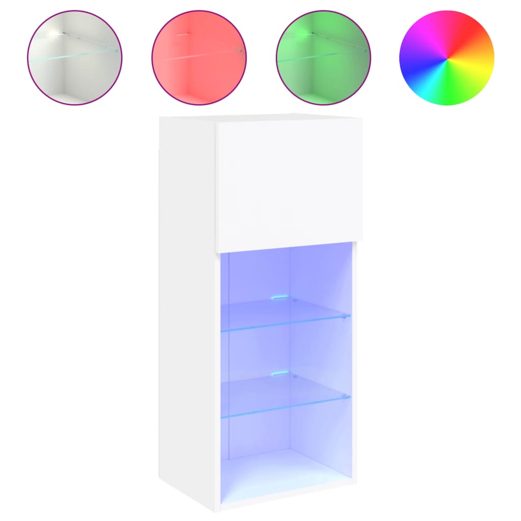 TV Cabinet | Set of 2 | White | Engineered wood, Glass | Medium