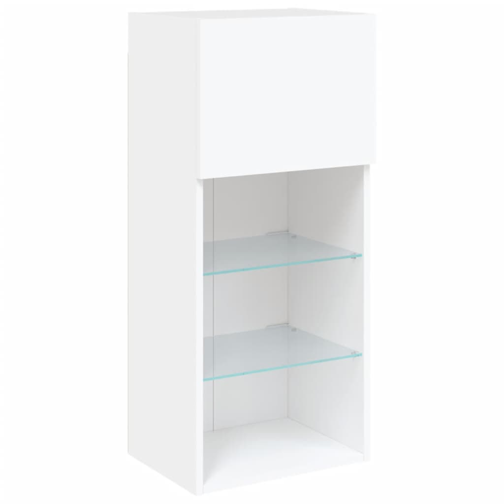 TV Cabinet | Set of 2 | White | Engineered wood, Glass | Medium