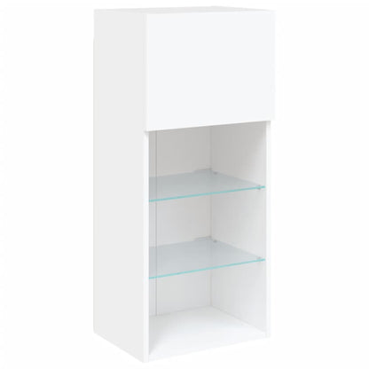 TV Cabinet | Set of 2 | White | Engineered wood, Glass | Medium