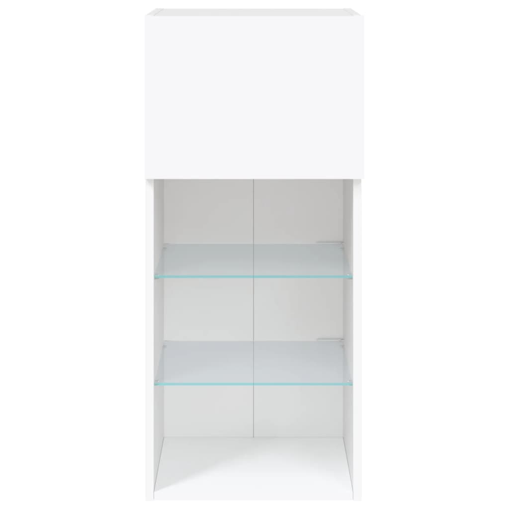TV Cabinet | Set of 2 | White | Engineered wood, Glass | Medium