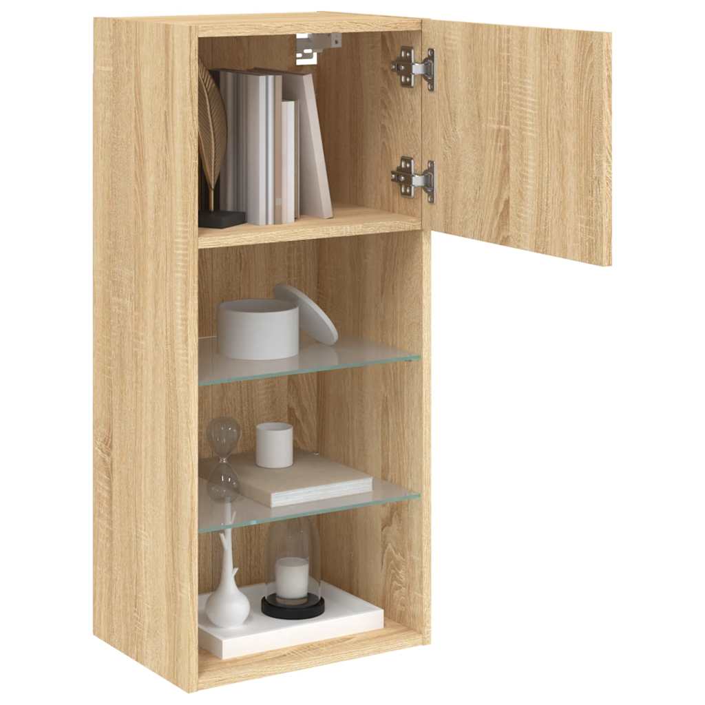 2 Piece TV Cabinet Set with LED Lights Sonoma Oak 40,5x30x90 cm