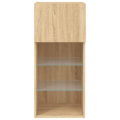 2 Piece TV Cabinet Set with LED Lights Sonoma Oak 40,5x30x90 cm