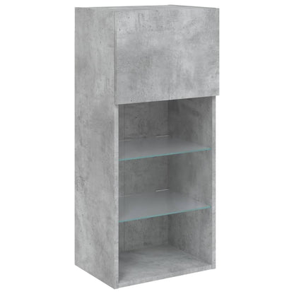 TV Cabinet with LED Lights Concrete Grey 40,5x30x90 cm