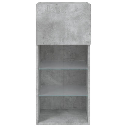 TV Cabinet with LED Lights Concrete Grey 40,5x30x90 cm