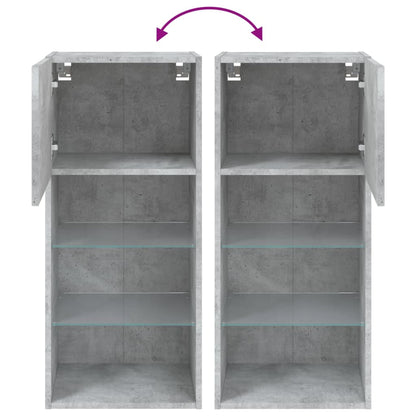 TV Cabinet with LED Lights Concrete Grey 40,5x30x90 cm