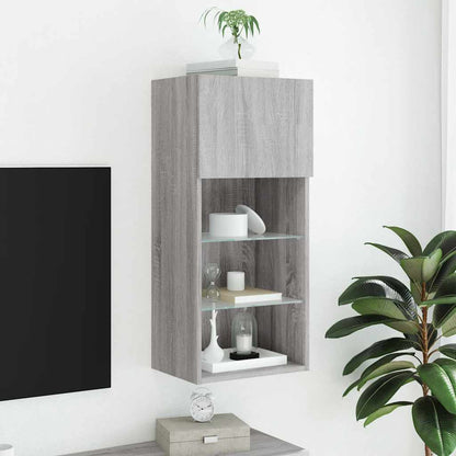 TV Cabinet with LED Lights Grey Sonoma 40,5x30x90 cm