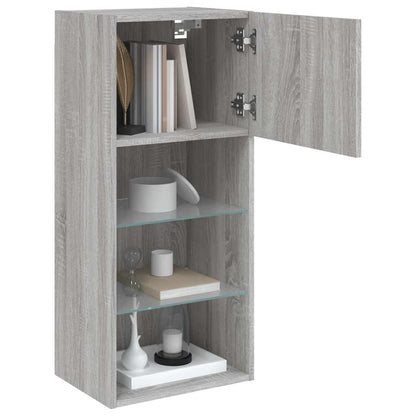 TV Cabinet with LED Lights Grey Sonoma 40,5x30x90 cm