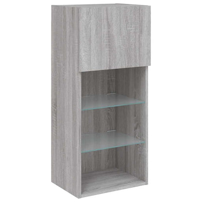 TV Cabinet with LED Lights Grey Sonoma 40,5x30x90 cm