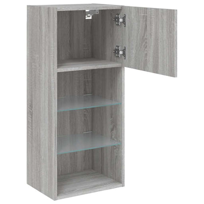 TV Cabinet with LED Lights Grey Sonoma 40,5x30x90 cm