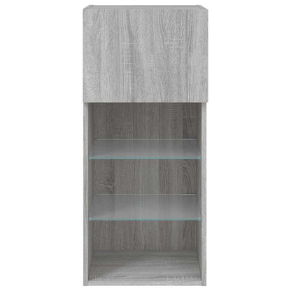 TV Cabinet with LED Lights Grey Sonoma 40,5x30x90 cm