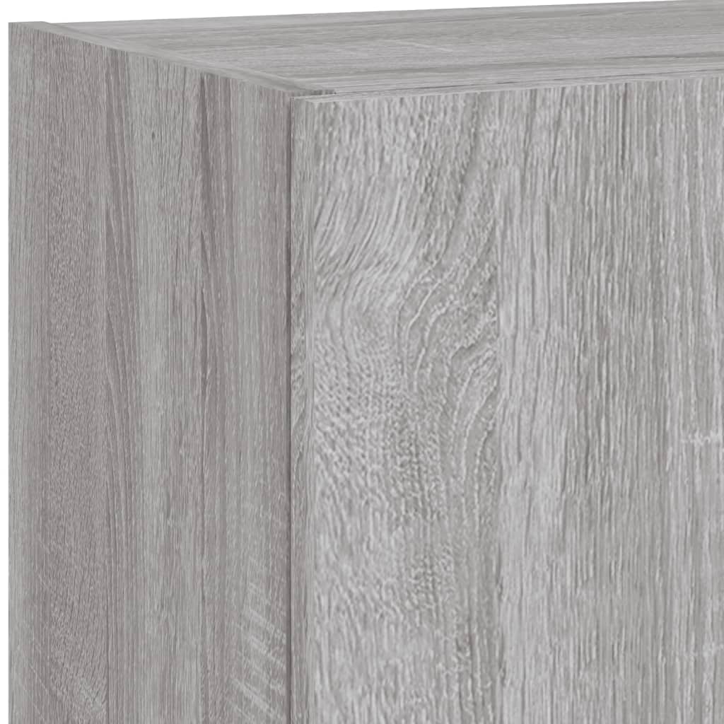 2 Piece TV Cabinet Set with LED Lights Grey Sonoma 40,5x30x90 cm