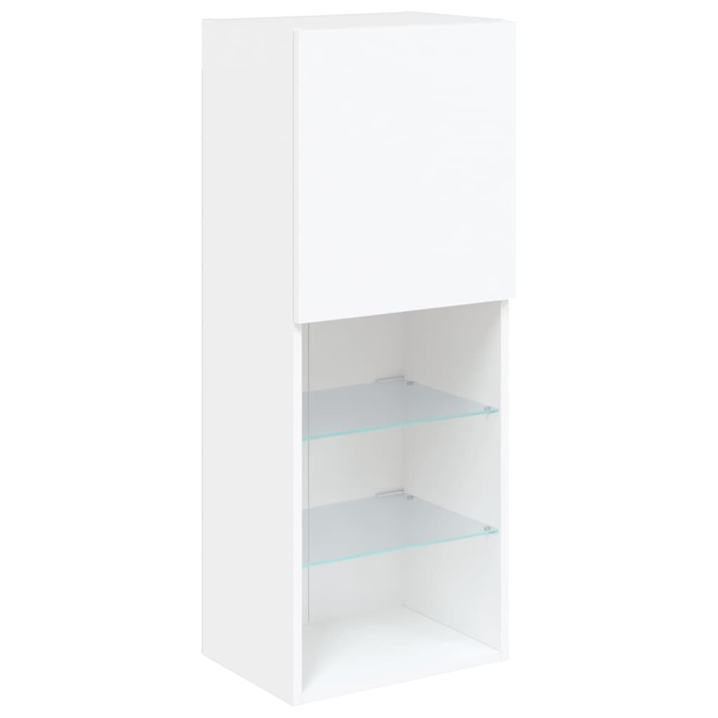 TV Cabinet with LED Lights White 40,5x30x102 cm
