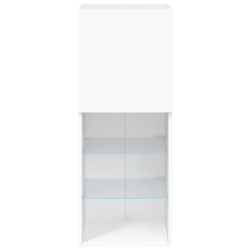 TV Cabinet with LED Lights White 40,5x30x102 cm